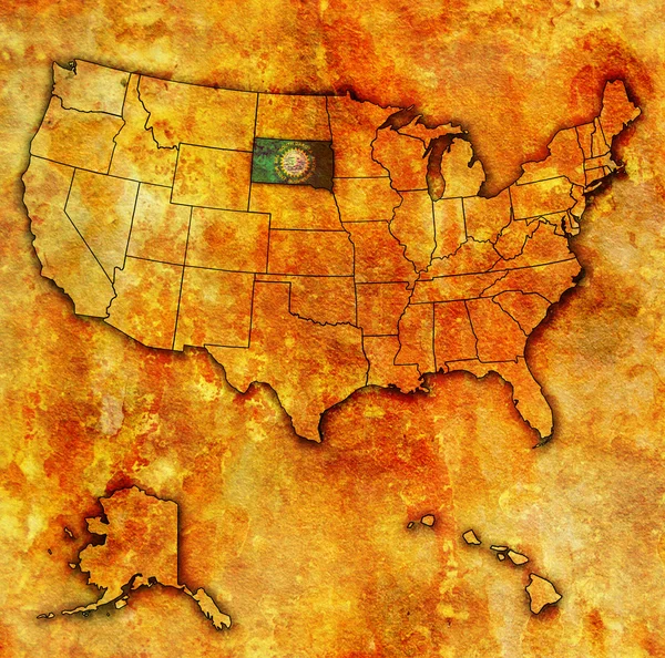 サウスダコタ州アメリカ合衆国の地図 — ストック写真