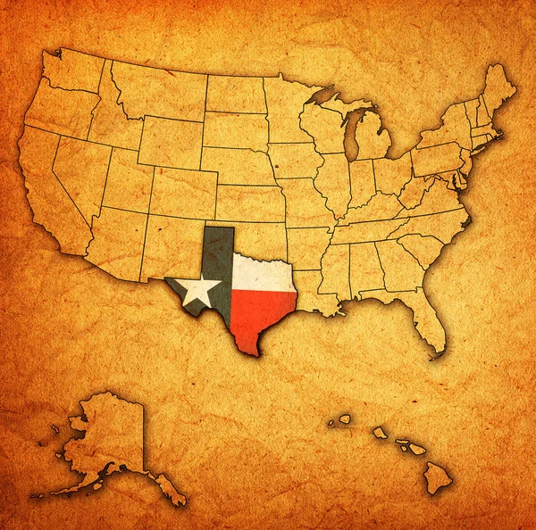 Texas na mapie miasta w usa — Zdjęcie stockowe