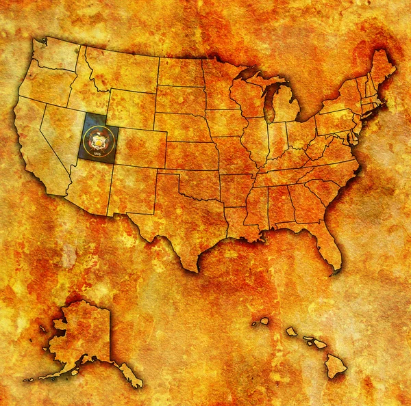 Utah on map of usa — Stock Photo, Image