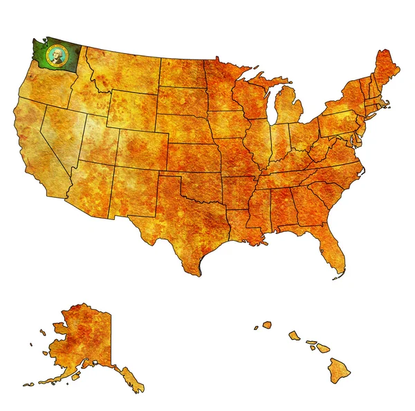 Washington sur la carte de usa — Photo