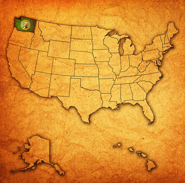 Washington on map of usa — Zdjęcie stockowe