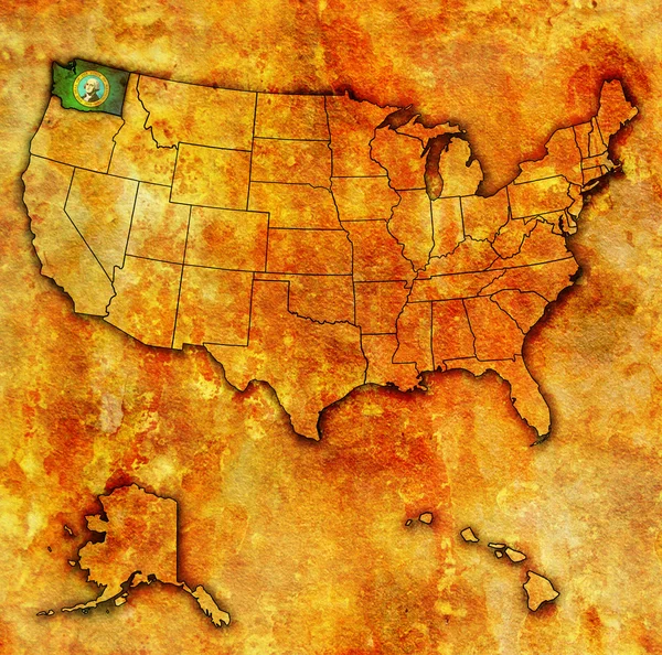 미국 지도에 워싱턴 — 스톡 사진