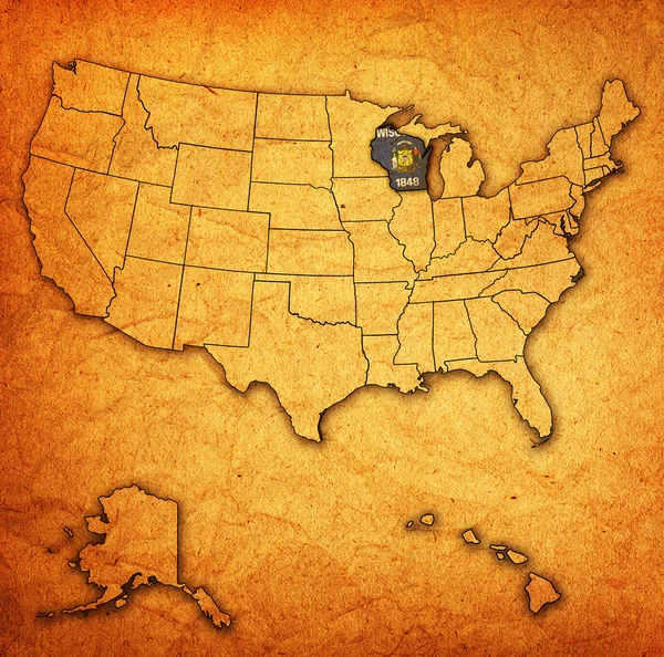 Wisconsin on map of usa — Stock Photo, Image