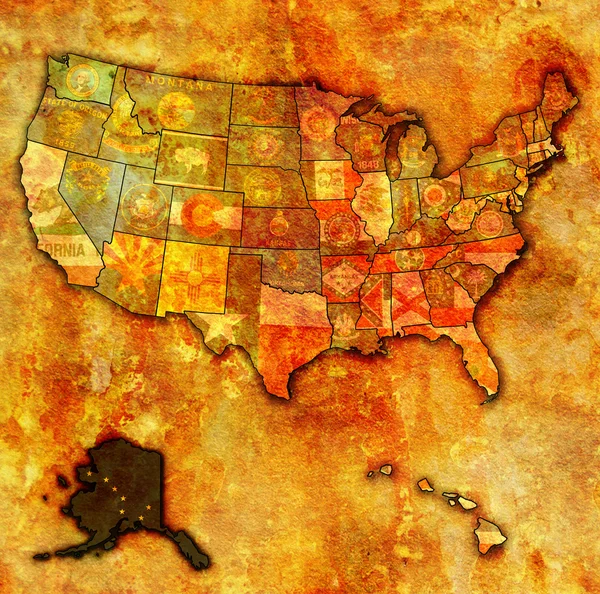 Alaska on map of usa — Stock Photo, Image