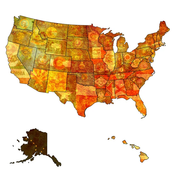 Alaska on map of usa — Stock Photo, Image