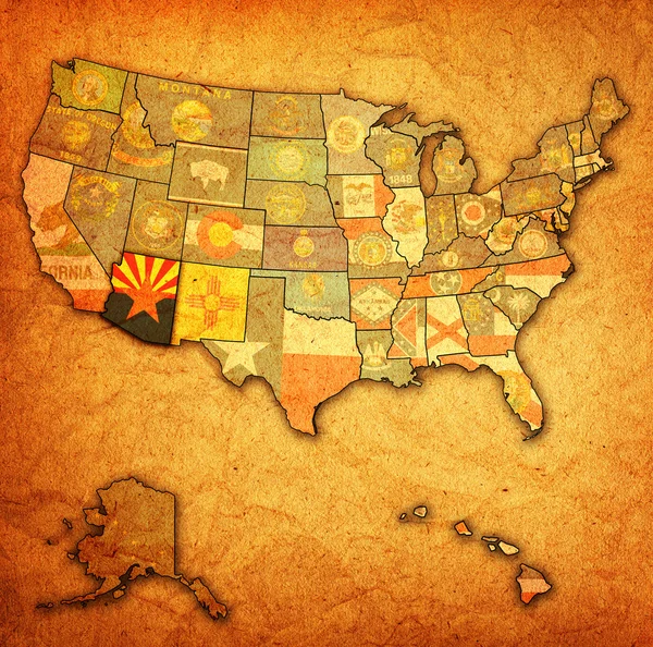 Arizona on map of usa — Stock Photo, Image