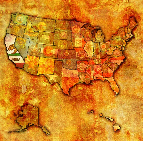 California sulla mappa di usa — Foto Stock