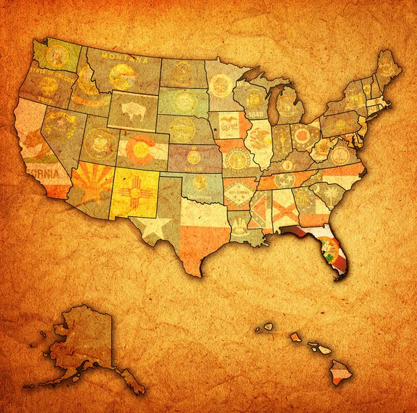 Florida sulla mappa di usa — Foto Stock