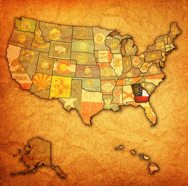 Georgia on map of usa — Stock Photo, Image