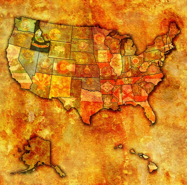 Idaho auf der Karte der Vereinigten Staaten — Stockfoto