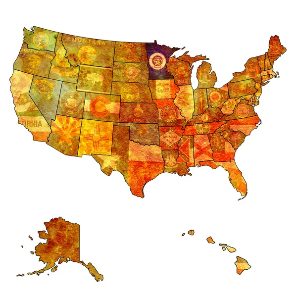 Minnesota on map of usa — Stock Photo, Image