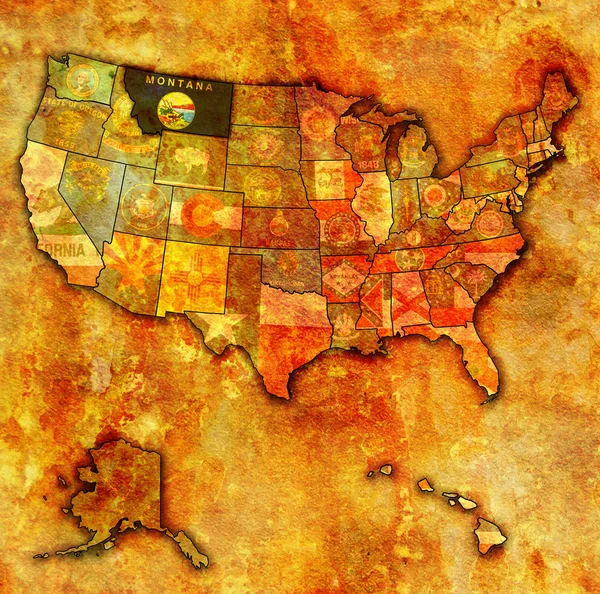 Montana on map of usa — Stock Photo, Image