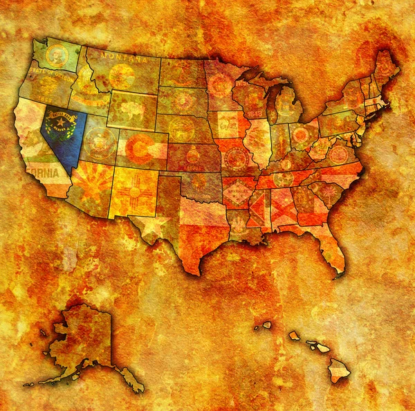 Nevada auf der Karte der Vereinigten Staaten — Stockfoto