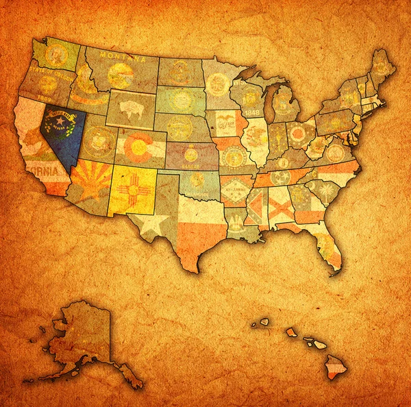 Nevada sur la carte de usa — Photo