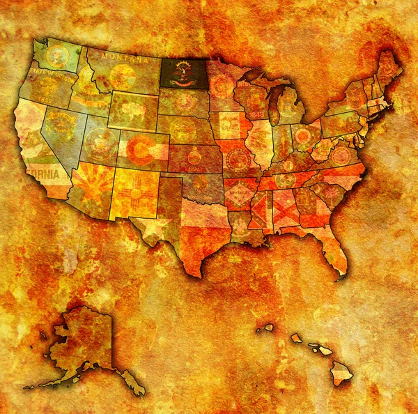 North dakota on map of usa — Stock Photo, Image