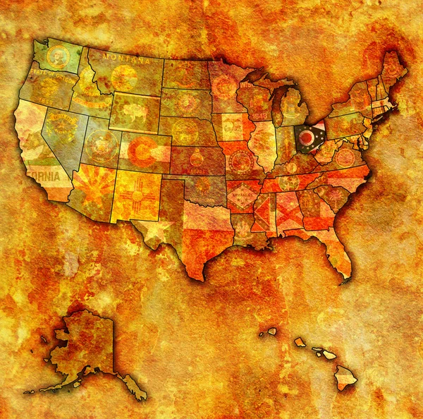 米国の地図オハイオ州 — ストック写真