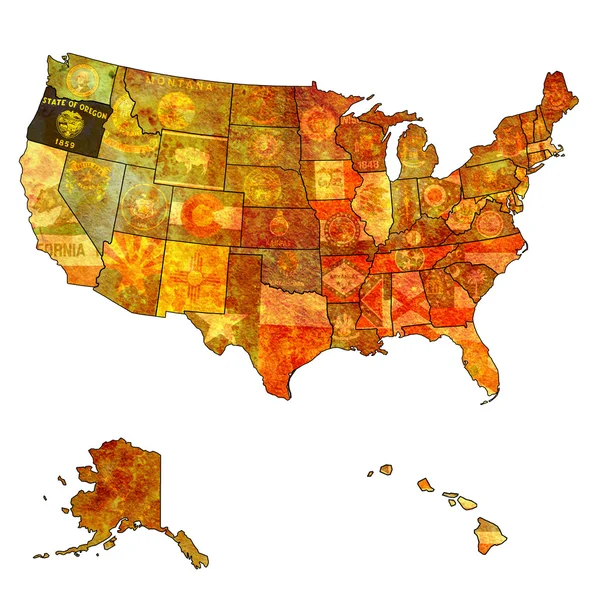 Oregon en el mapa de EE.UU. — Foto de Stock