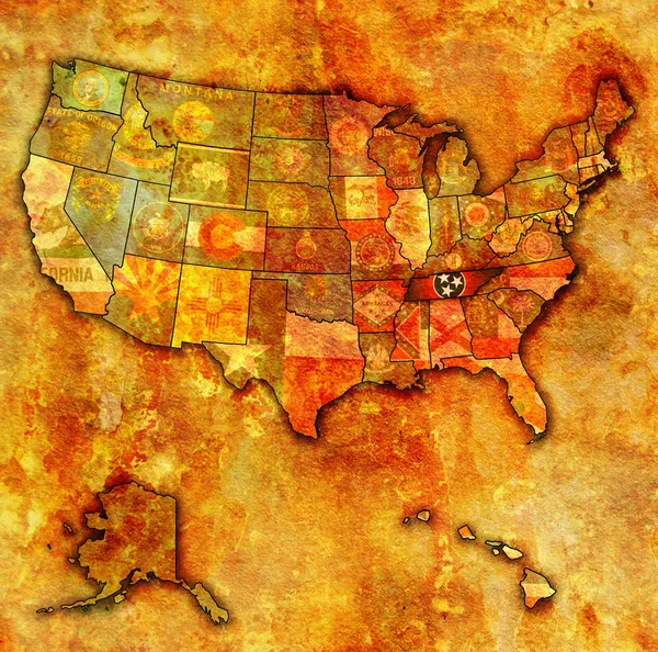 Tennessee sur la carte de usa — Photo