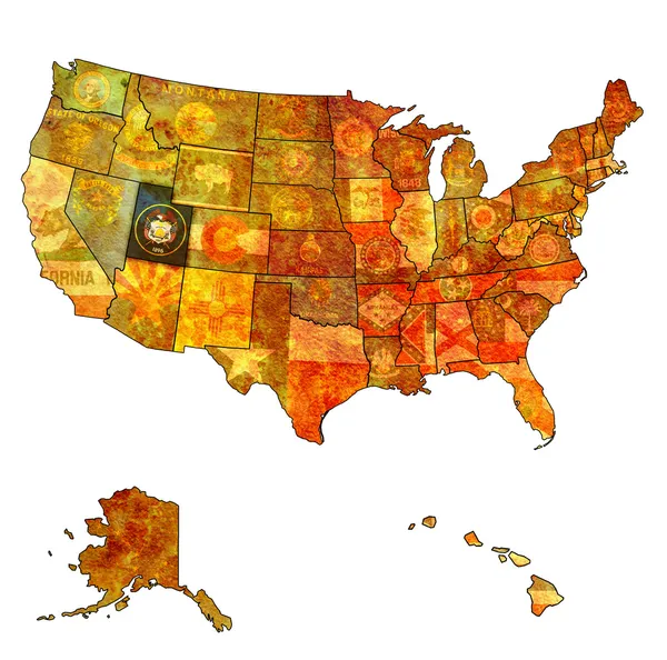 Utah no mapa de EUA — Fotografia de Stock