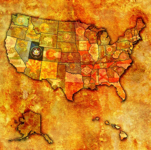 Utah sulla mappa di usa — Foto Stock