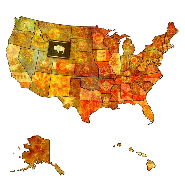 ワイオミングの米国の地図 — ストック写真