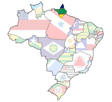 Brezilya haritası üzerindeki Amapa devlet