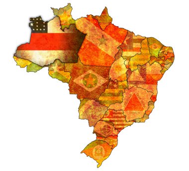 harita üzerinde Amazonas devlet Brezilya