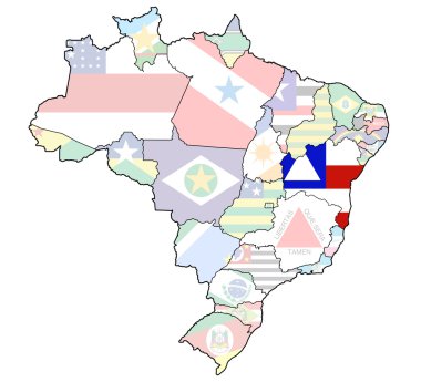 Bahia üzerinde Brezilya Haritası