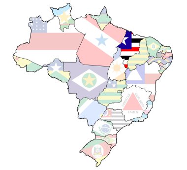 Brezilya haritası üzerindeki maranhao devlet