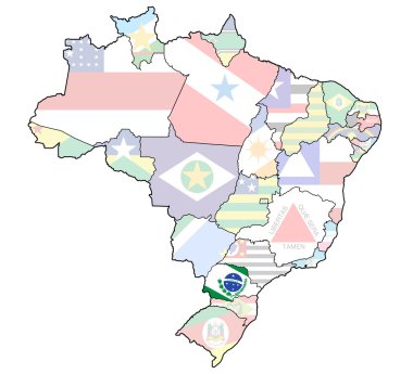 harita üzerinde parana devlet Brezilya