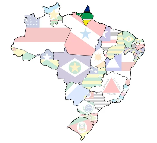 État d'amapa sur la carte de brésil — Photo