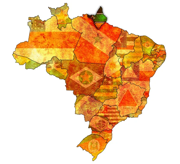 Amapa estado en el mapa de Brasil — Foto de Stock