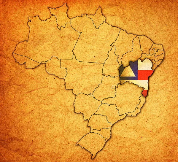 Bahia on map of brazil — Stock Photo, Image