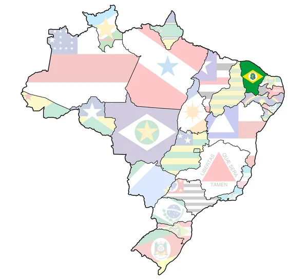 Ceara на карте Бразилии — стоковое фото