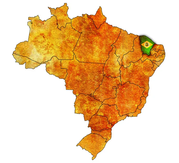 Ceara na mapu Brazílie — Stock fotografie