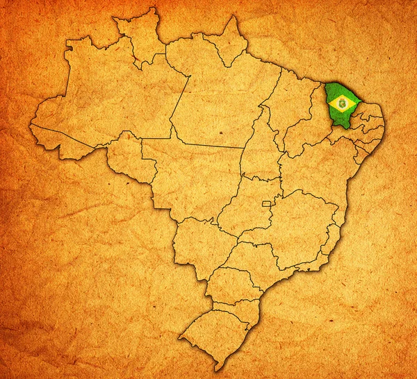 Ceará no mapa do brasil — Fotografia de Stock