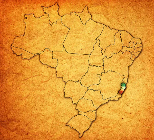 Espirito santo state on map of brazil — Stock Photo, Image