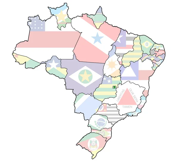 Distrito ομοσπονδιακό κρατικό χάρτη της Βραζιλίας — Φωτογραφία Αρχείου
