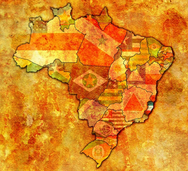 Espirito santo stát na mapě Brazílie — Stock fotografie