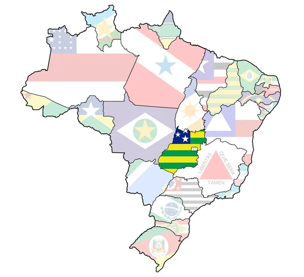 Goias state на карте Бразилии — стоковое фото