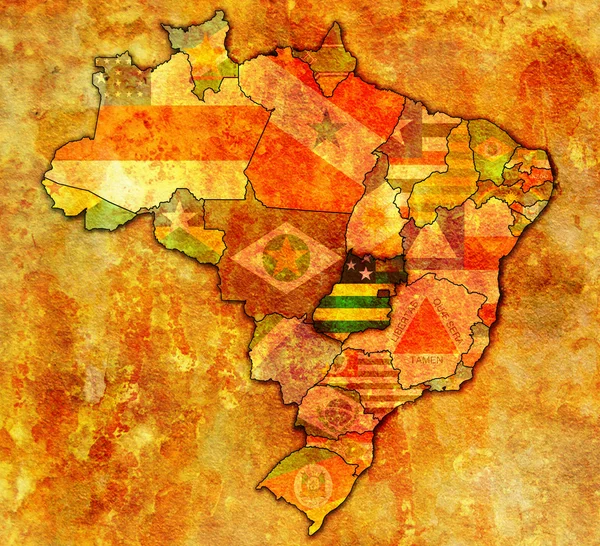 Goias state on map of brazil — Stock Photo, Image