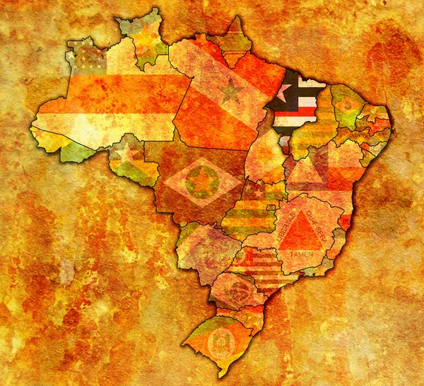 Maranhao estado en el mapa de Brasil — Foto de Stock