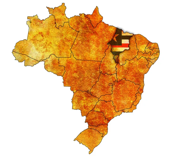 Maranhao estado en el mapa de Brasil — Foto de Stock