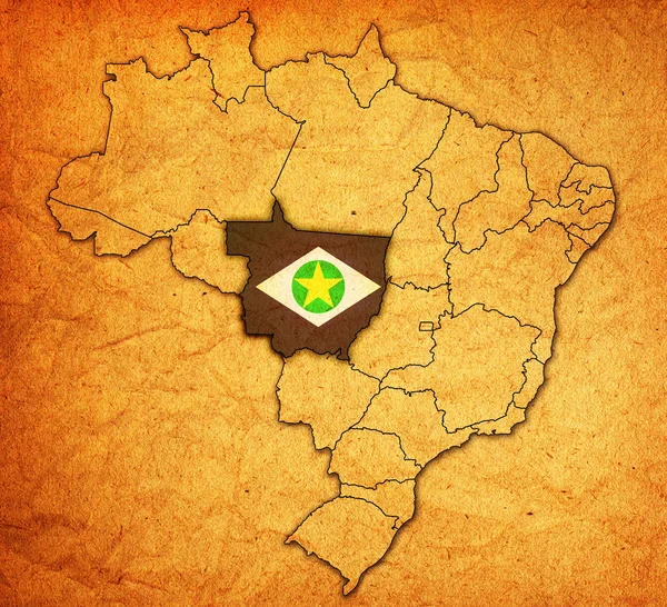 Mato grosso state on map of brazil — Stock Photo, Image