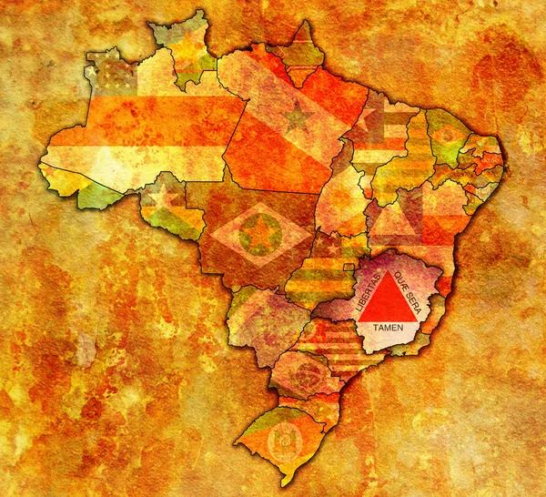 Minas gerais state on map of brazil — Stock Photo, Image