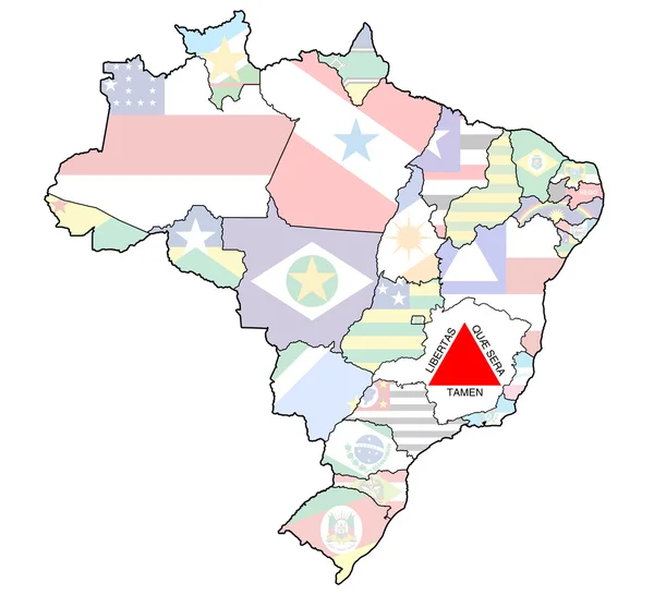 Minas gerais estado en el mapa de Brasil —  Fotos de Stock