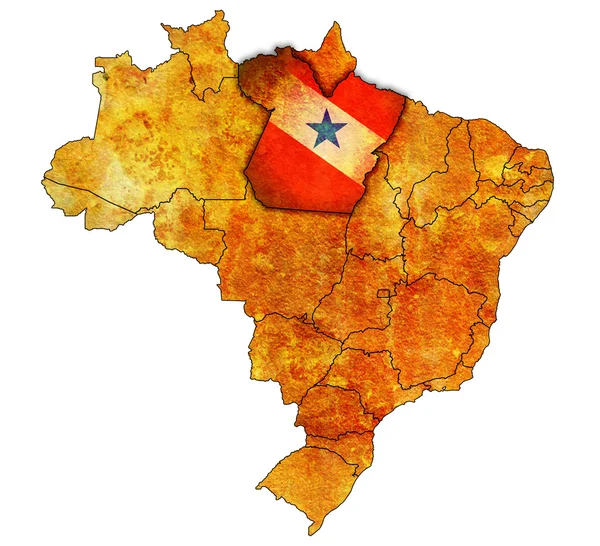 Para estado en el mapa de brazil — Foto de Stock