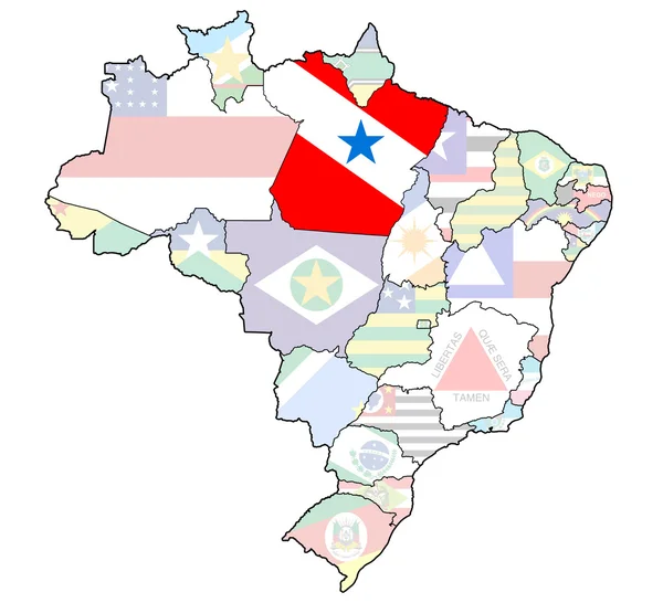 Para stato sulla mappa di Brasile — Foto Stock
