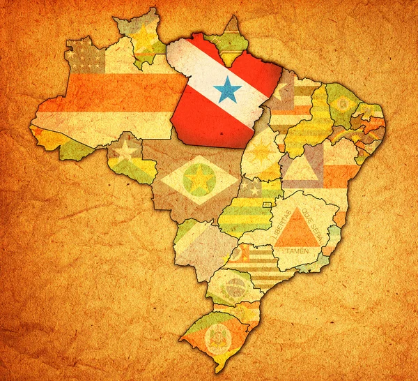 Para stát na mapě Brazílie — Stock fotografie