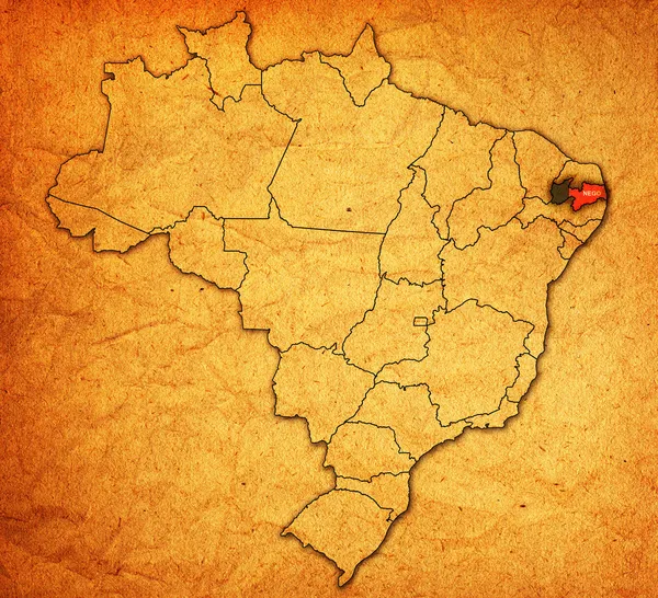 Paraiba staat op kaart van Brazilië — Stockfoto